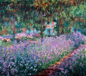 iris fleurissant dans le jardin de Monet 1900