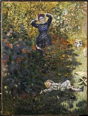 Camille et Jean Monet dans le jardin