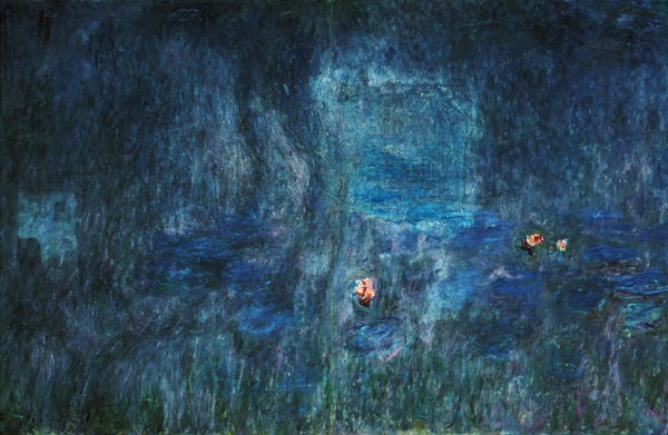 Waterlilies: Reflections of Trees, detail from the left hand side à Claude Monet