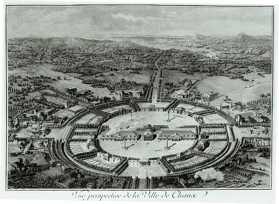 Perspective View of the Town of Chaux, c. 1804 à Claude Nicolas Ledoux