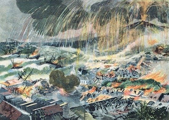 Eruption of a Volcano on Martinique, from ''Le Petit Parisien'', 15th May 1902 à Clement Auguste Andrieux