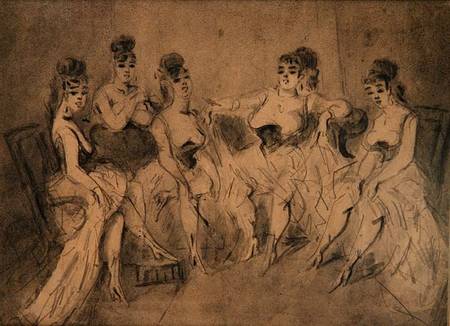 Girls in a Bordello (pen and ink) à Constantin Guys