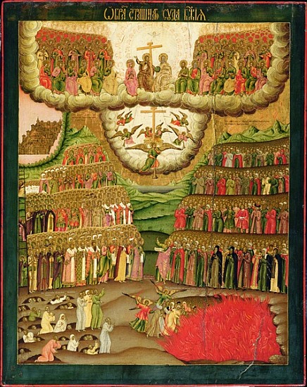 The Last Judgement, 1721 (egg tempera on wood) à Cornili (Kirill) Ulanov