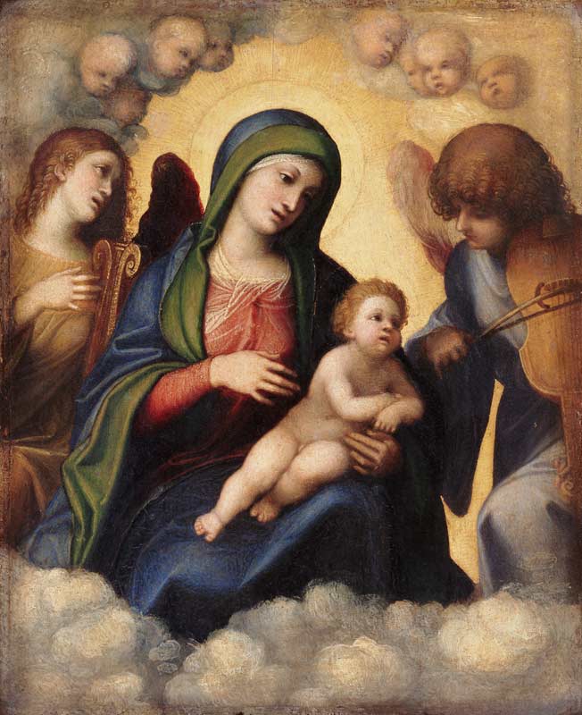 Madonna and Child and child in Glory, c.1520 à alias Antonio Allegri Correggio (alias Le Corrège)