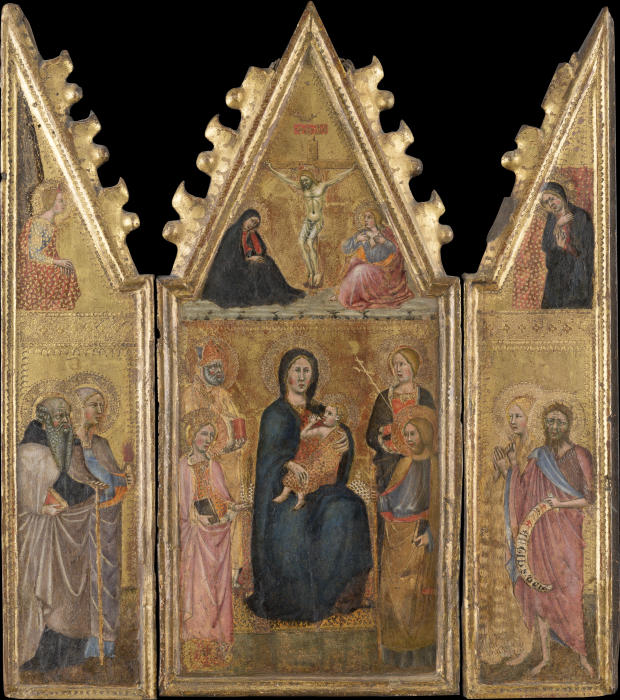 Triptych of the Madonna with the Child and Saints, Crucifixion, four saints and the Annunciation to  à Cristoforo di Bindoccio