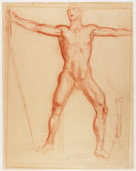 Study for the figure of John Brown in the Tragic Prelude mural for the Kansas Statehouse à John Steuart Curry