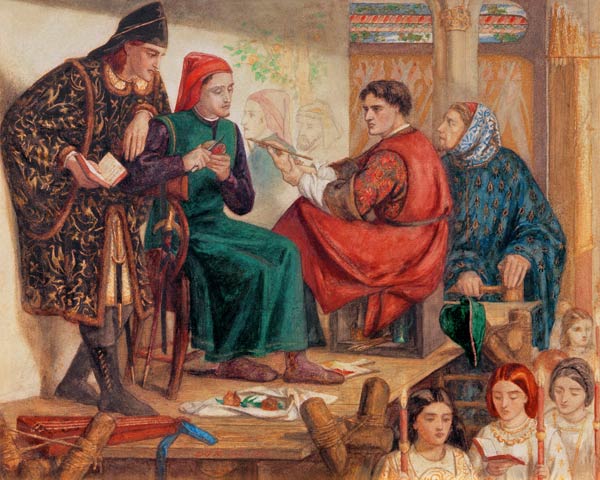 Giotto painting portrait of Dante à Dante Gabriel Rossetti