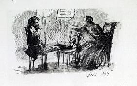 Rossetti being sketched Elizabeth Siddal, September 1853 à Dante Gabriel Rossetti