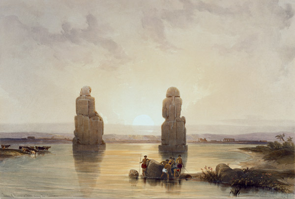 Thebes-West, Memnon Colossi à David Roberts