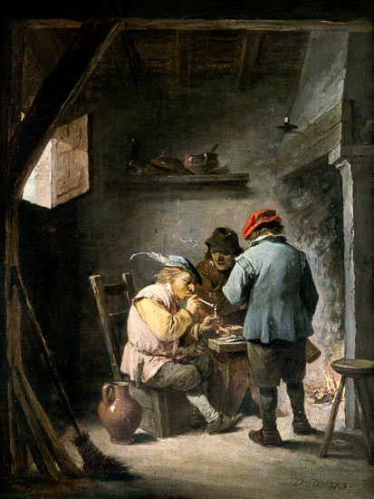 Peasants by an Inn Fire à David Teniers