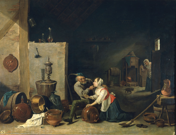 D.Teniers younger/ The Old Man and Maid à David Teniers