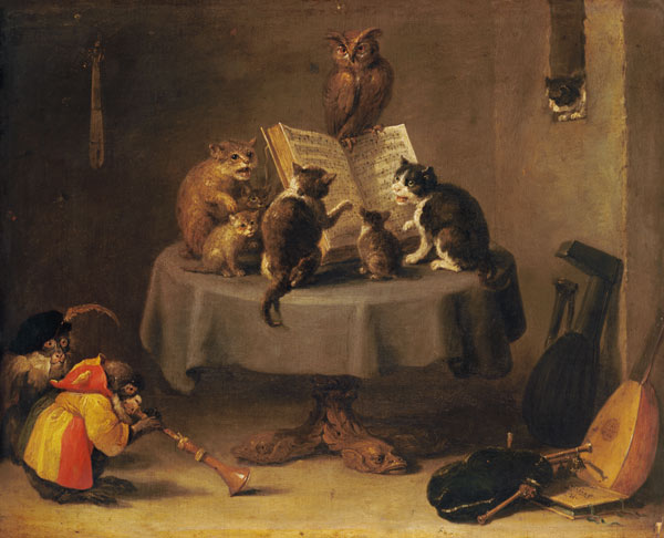 Chats et concert de singe à David Teniers