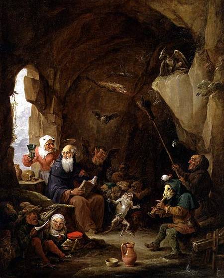 The Temptation of St. Anthony in a Rocky Cavern à David Teniers