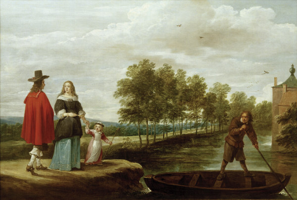 Teniers, Elegante Familie vor Überfahrt à David Teniers