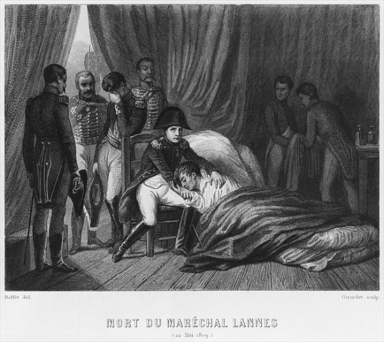 Last moments of Marshal Lannes, Duke of Montebello, at the battle of Essling on 22nd May 1809; engra à Denis-Auguste-Marie Raffet
