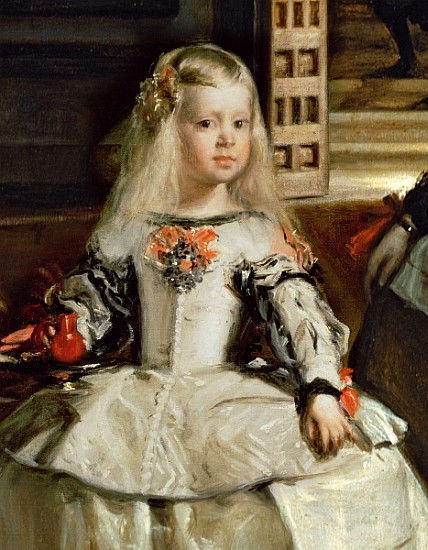 Las Meninas or The Family of Philip IV, - Diego Rodriguez de Silva y Vel en  reproduction imprimée ou copie peinte à l'huile sur toile