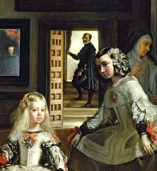 Las Meninas or The Family of Philip IV, - Diego Rodriguez de Silva y Vel en  reproduction imprimée ou copie peinte à l\'huile sur toile
