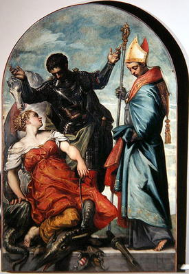 St. Louis, St. George and the Princess (oil on canvas) à Domenico Robusti Tintoretto