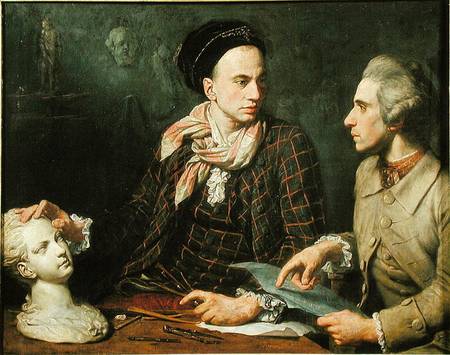 Self Portrait with Dominique Herment (1730-77) à Dominique Doncre