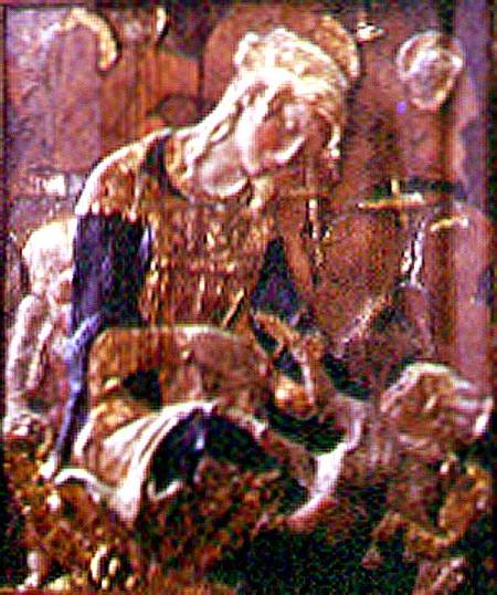Madonna and Child (polychrome plaster, wood, leather à Donatello