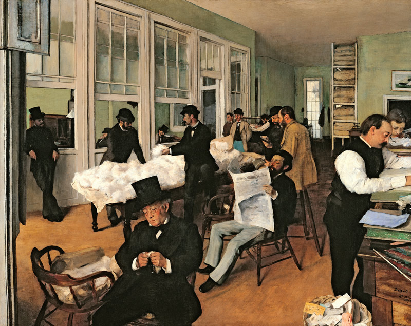 Bureau des commerçants du coton à New Orleans à Edgar Degas