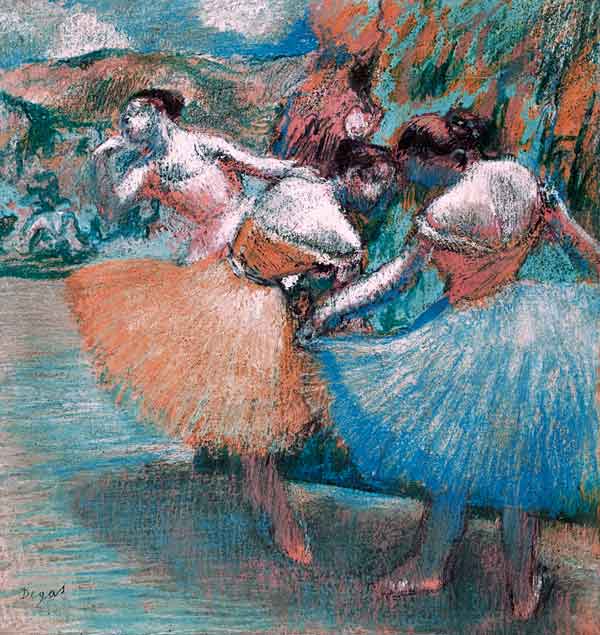 Three dancers à Edgar Degas