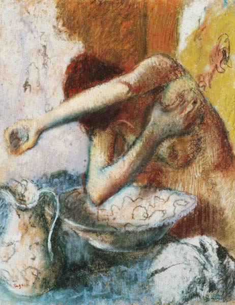 Young woman at the toilet - Edgar Degas en reproduction imprimée ou copie  peinte à l\'huile sur toile
