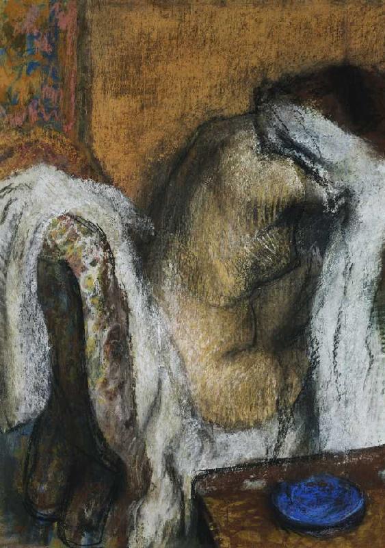 Frau bei der Toilette (Femme à sa toilet - Edgar Degas en reproduction  imprimée ou copie peinte à l\'huile sur toile