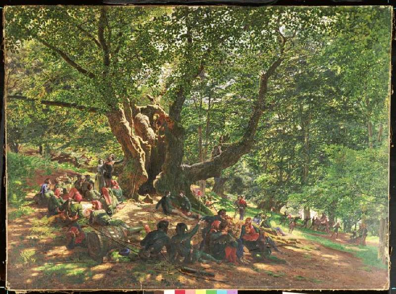 Robin Hood und seine Gefolgsleute im Sherwood Forest à Edmund George Warren