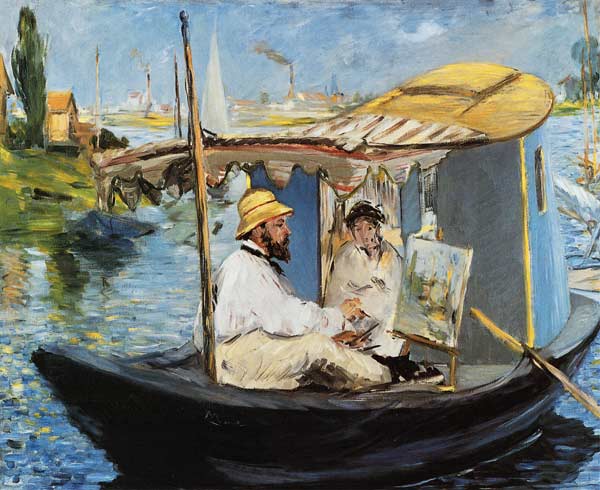 Portrait de Claude Monet dans son Bateau - Edouard Manet