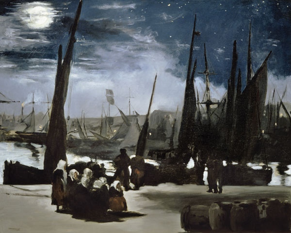 Clair lune sur port de Boulogne à Edouard Manet