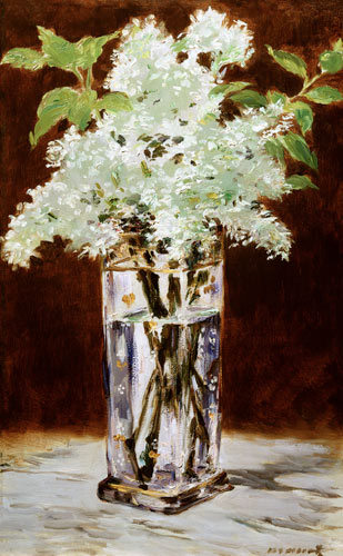 White Lilac in a Crystal Vase à Edouard Manet