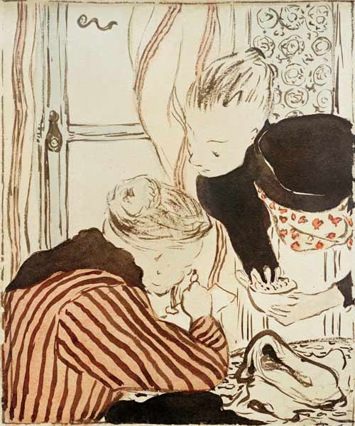 Madame Vuillard et une jeune fille à Edouard Vuillard