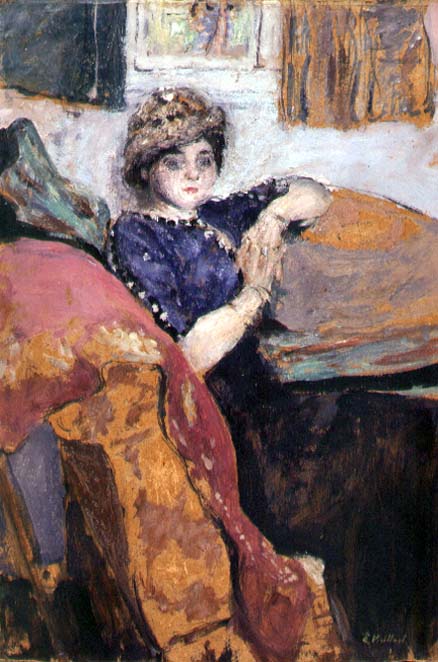 Mlle. Nathanson in the Artist''s Studio, c.1912 (oil on board)  à Edouard Vuillard