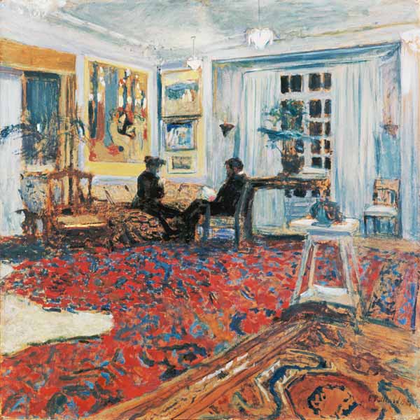 bavardage dans le salon (Monsieur et madame Arthur Fontaine) à Edouard Vuillard