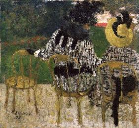 In the Tuileries Gardens, 1895 (oil on cardboard) 