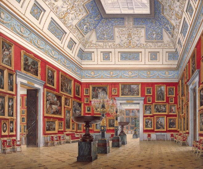 Interiors of the New Hermitage. The Room of Flemish painting à Eduard Hau