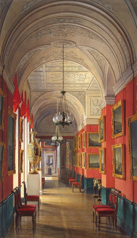 Interiors of the New Hermitage. The Room of the Petersburg Views à Eduard Hau