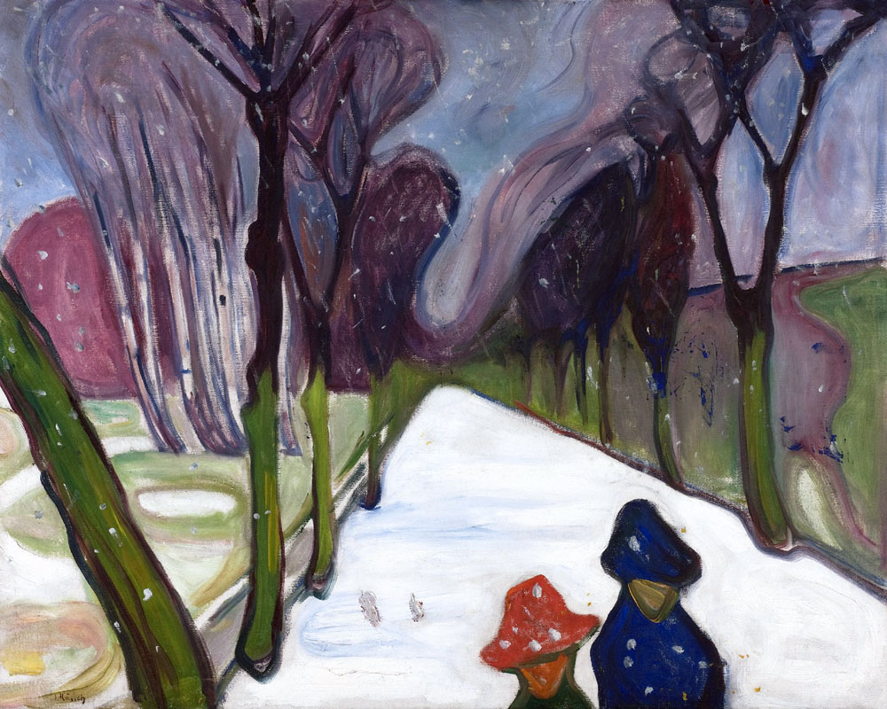 Allée dans la neige à Edvard Munch