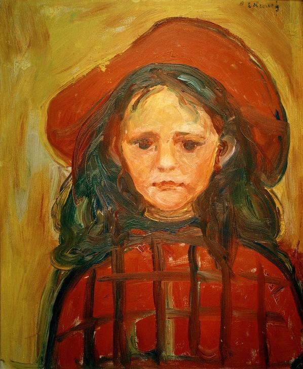 Girl with red hat à Edvard Munch