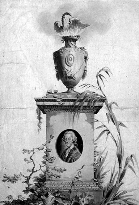 Design for the title page of the collected works of Dr Thomas Arne (1710-78) (ink and wash) à Edward Francis Burney