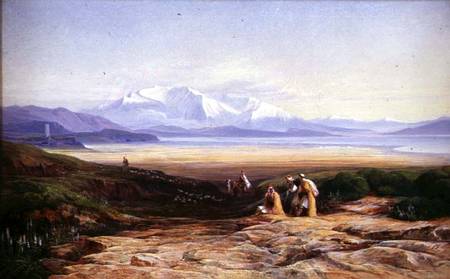 Mount Parnassus, Lake Cephissus and the Plains of Boetia, Greece à Edward Lear