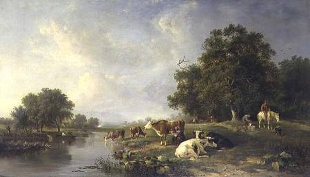 Landscape with cattle à Edward Williams