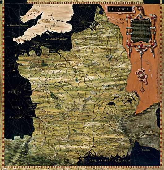 Map of Sixteenth Century France à Egnazio Bonsignori