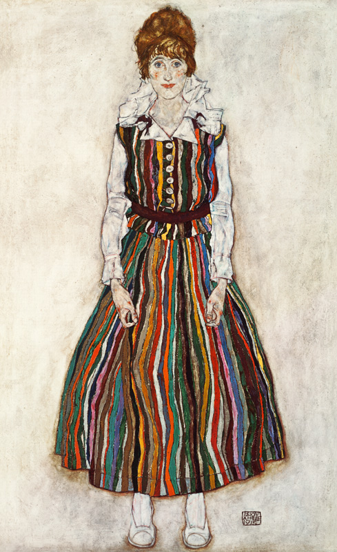 Portrait de Edith Schiele, épouse de l'artiste à Egon Schiele