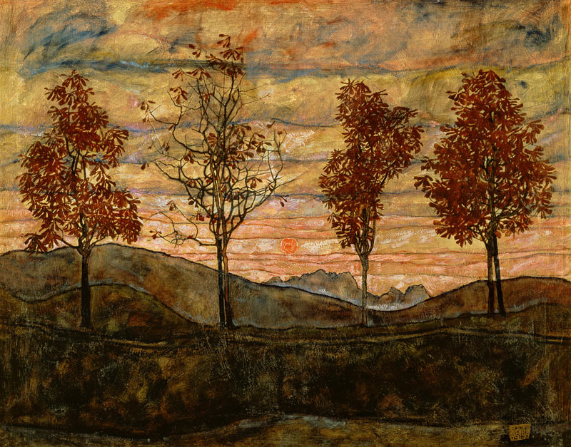 Quatre arbres à Egon Schiele