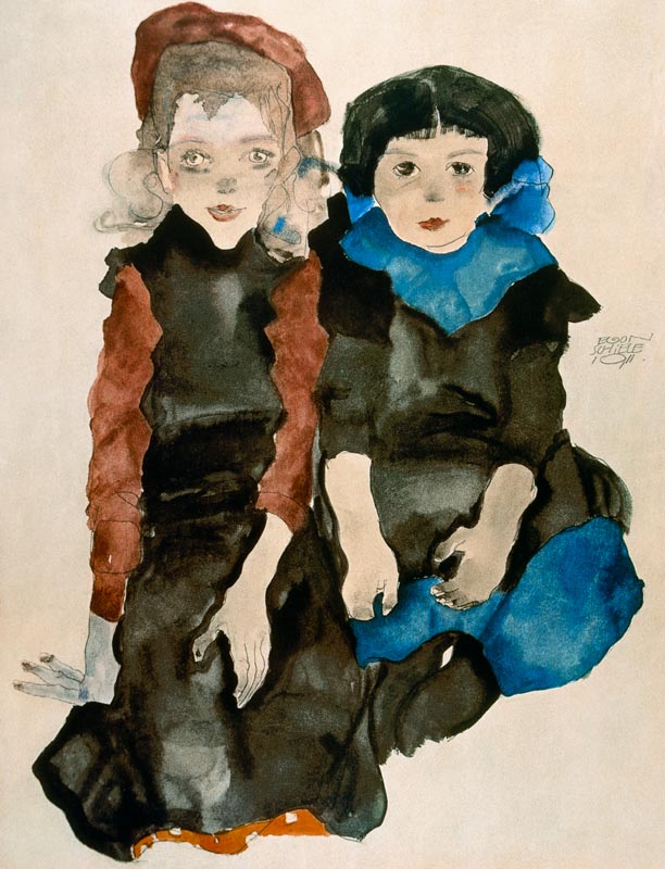 Deux petites filles à Egon Schiele