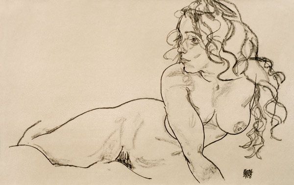 Nude Propping hs.up à Egon Schiele