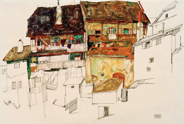Old Houses in Krumau à Egon Schiele