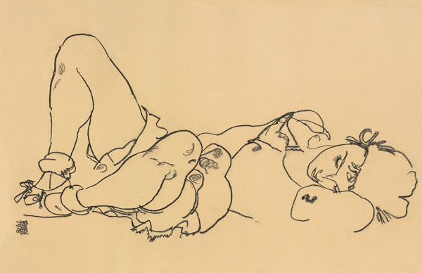 Femme allongée II à Egon Schiele